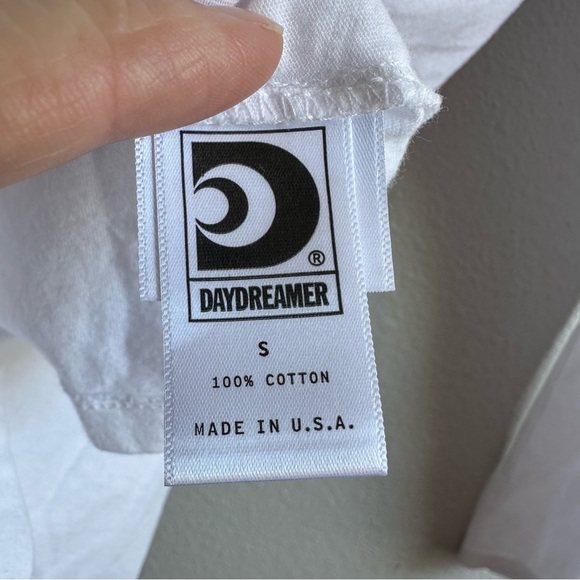 NWT DAYDREAMER Rolling Stones Lick Band Long Sleeve Tee White Women’s Size Small - Picture 6 of 7